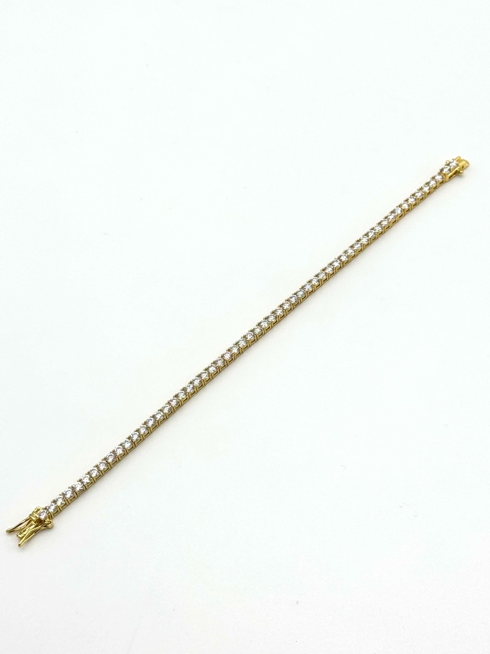 18K Gold Plated, 5.6CTW, 3MM, Moissanite Tennis Bracelet -7"